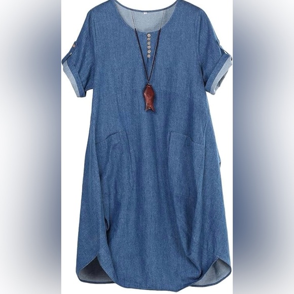 Amazon Blue Denim Tunic Dress - Picture 6 of 16